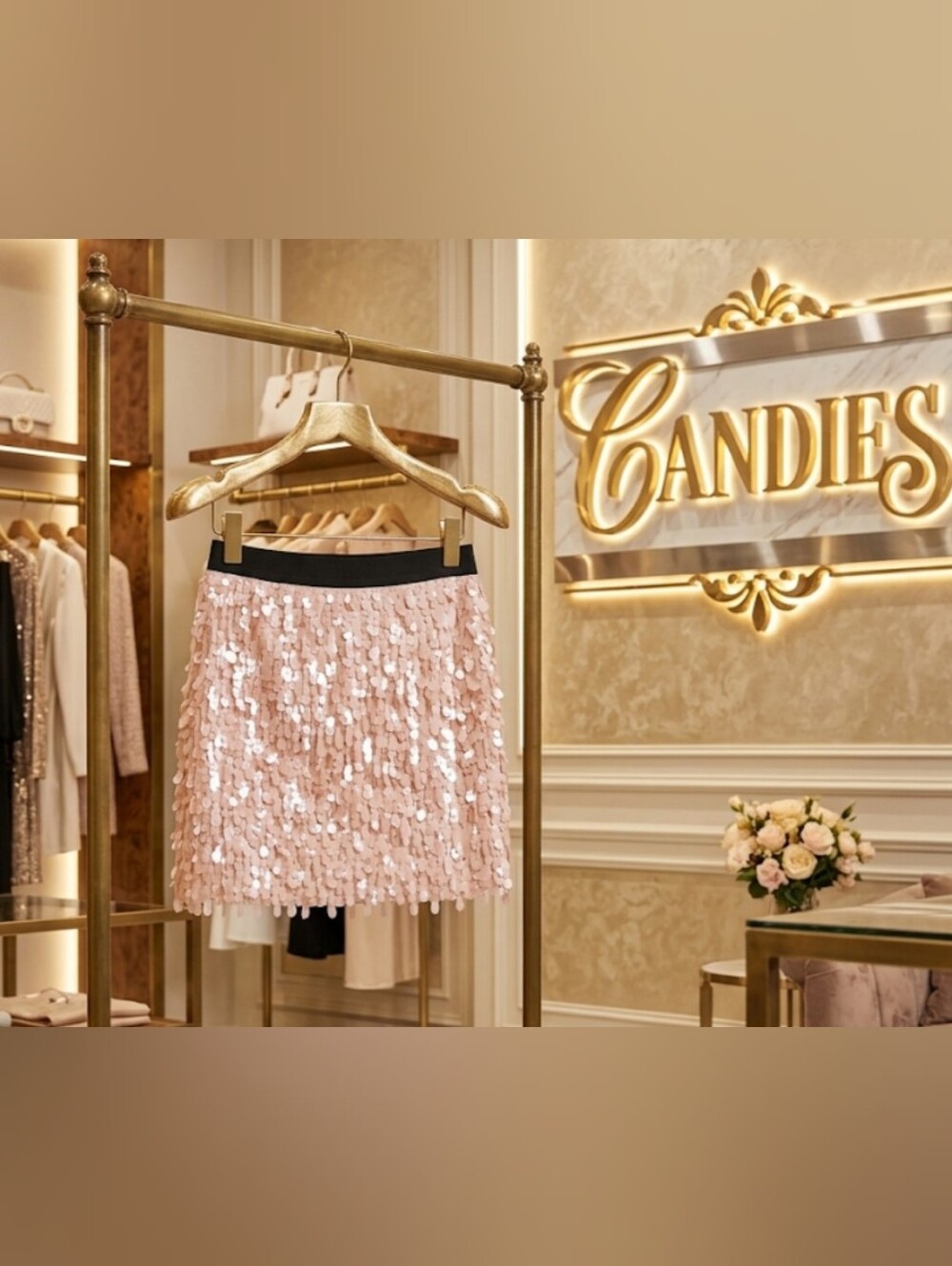 Candies Pink Sequin Tiered Mini Skirt – Perfect for Parties! NWOT XL